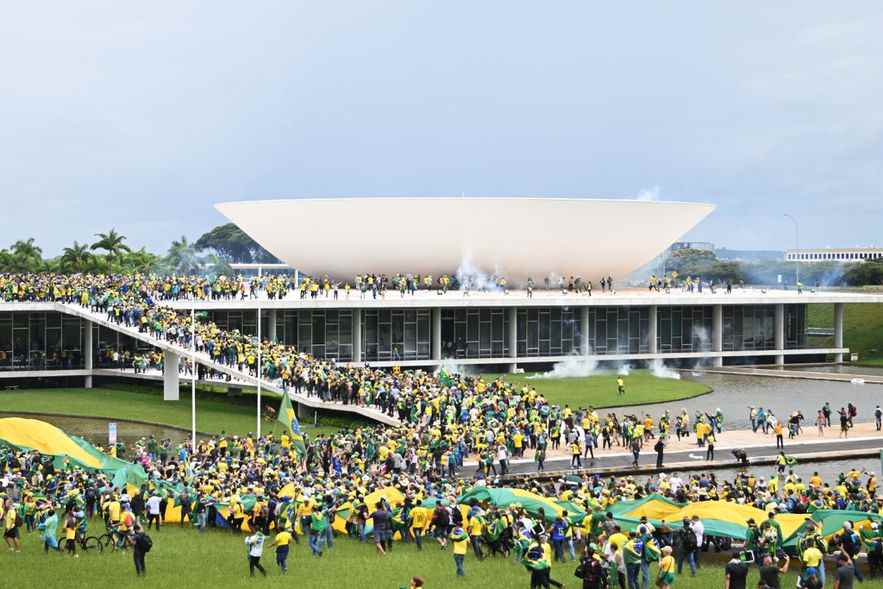 The headquarters of Congress in Brasilia stormed on January 8, 2023 by supporters of ex-President Jair Bolsonaro