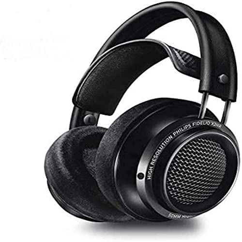 Philips Fidelio X2HR/00 On-Ear Headphones, High Definition Sound Headphones (50mm Drivers, Deluxe Memory Foam Cushions, Detachable Wire Clip) Black [Amazon Exclusive]