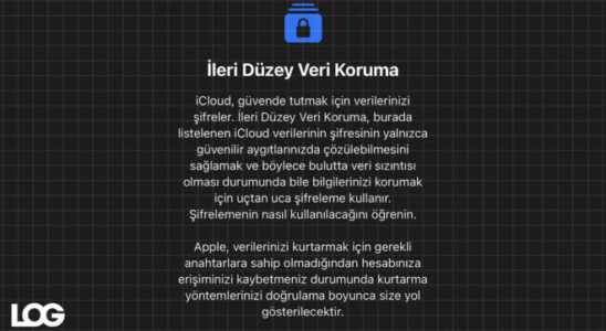Advanced Data Protection with iOS 163 opened in Turkey