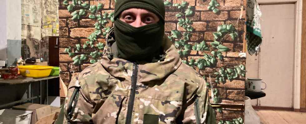 Andrii leader of a reconnaissance group in Ukraine In front