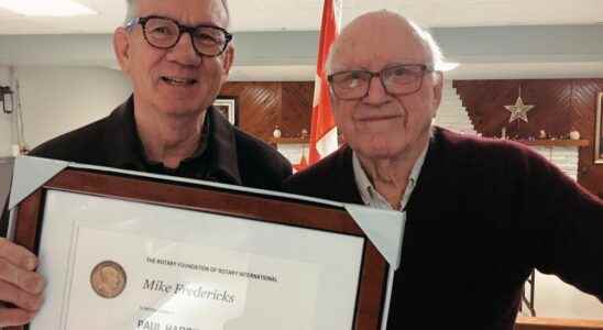 Fredericks receives Paul Harris Fellow from Simcoe Rotary Club
