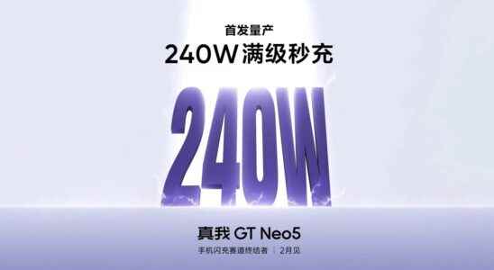 Realme GT Neo5 with 240W Charger Coming on February 9th