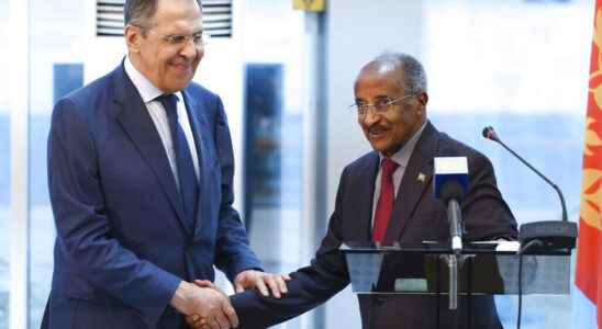 The head of Russian diplomacy Sergei Lavrov in conquered territory
