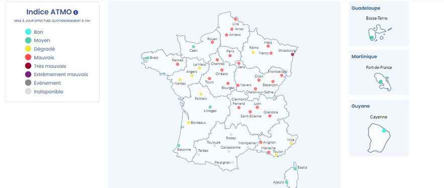Air quality Lyon Paris… These cities affected by fine particle