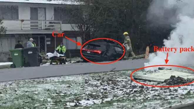 In the accident the battery pack of the Audi e tron