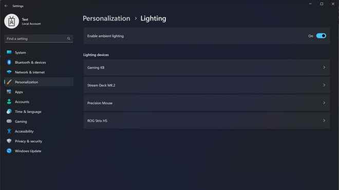 Integrated RGB light control engine is coming for Windows 11