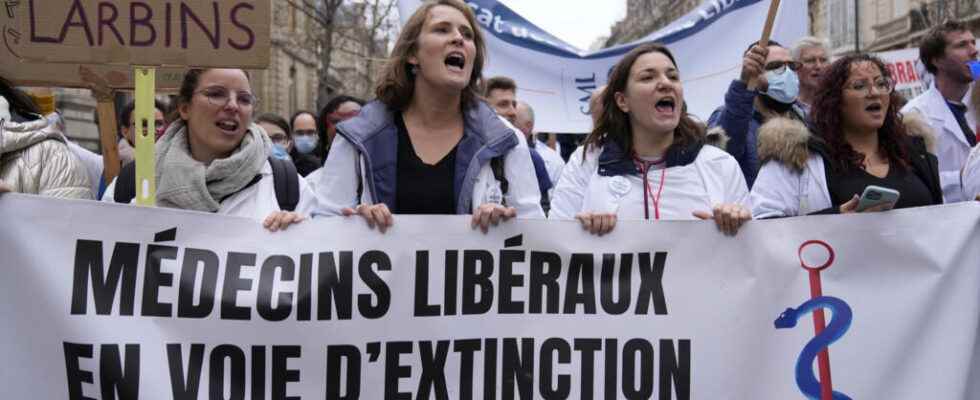 Thousands of liberal doctors parade in Paris to defend their